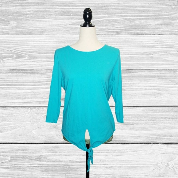 Talbots Tops - Talbots Front Tie 3/4 Length Top, Size Large